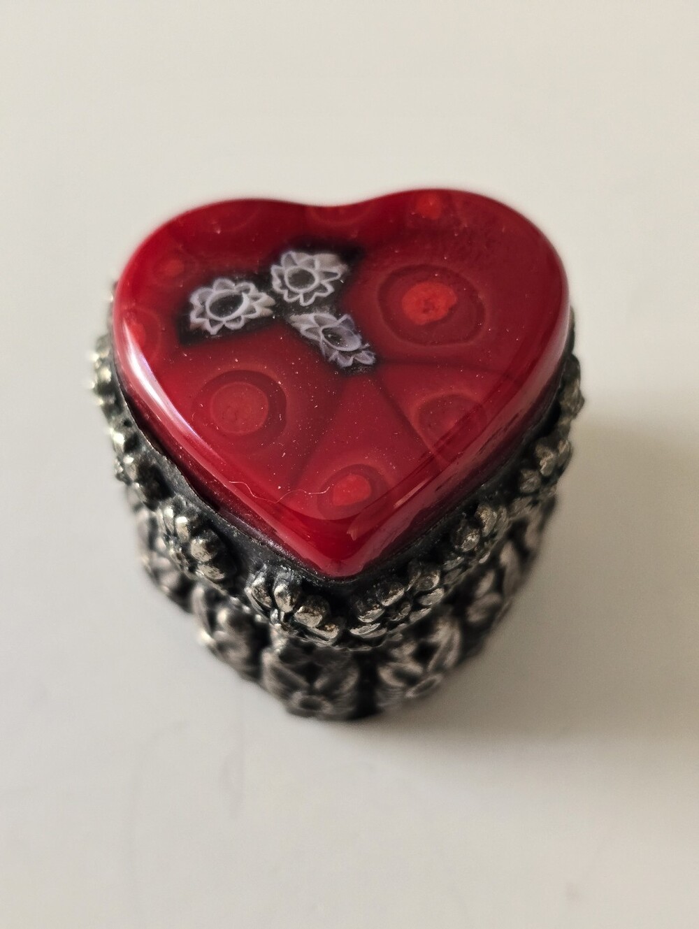 Red Heart Millefiori Trinket Box